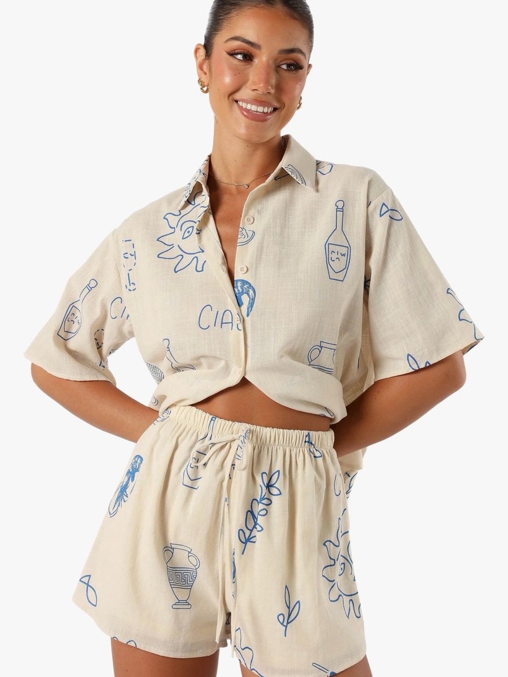 Petal & Pup Davey Mixed Print Cotton Short Set